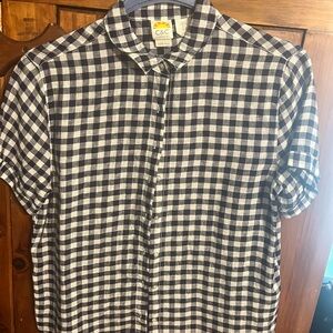 C&C California Black and White Casual Button Down Shirt